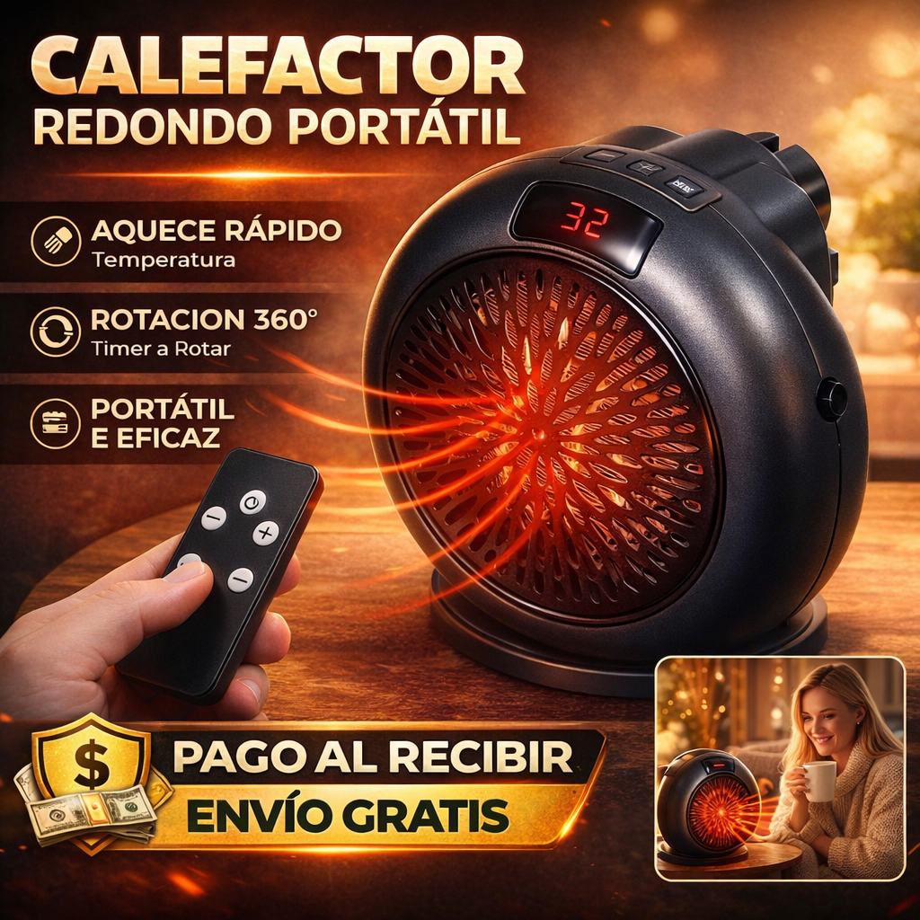 🔥 Calefactor Redondo Portátil ❄️➡️🔥 Calor Instantáneo en Segundos — ¡60% DE DESCUENTO HOY! 💥