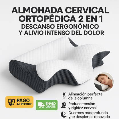 🌙Almohada Ortopédica Premium 😴 – 💤¡Duérmete sin dolor! (-60% solo hoy)🛏️