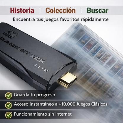 🎮 GameStick 4K – Consola Retro - ⏰ SOLO HOY CON 60% DE DESCUENTO🔥