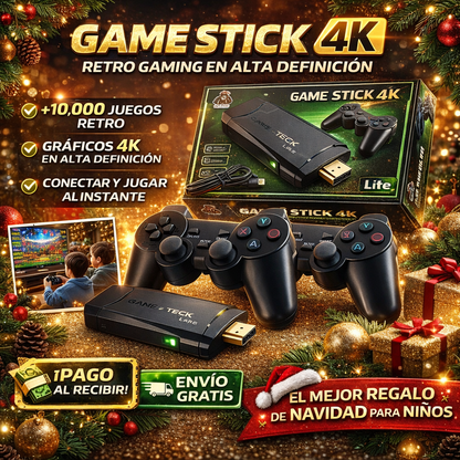 🎮 GameStick 4K – Consola Retro - ⏰ SOLO HOY CON 60% DE DESCUENTO🔥
