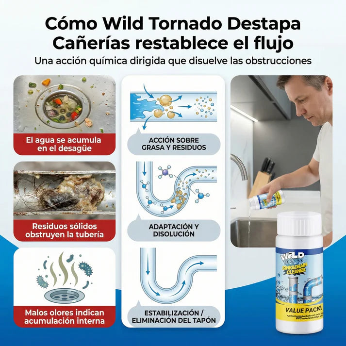 🌪️ Wild Tornado™ Destapa Cañerías + ¡Paga 1 y Llévate 2! SOLO HOY + REGALO EXCLUSIVO 🔥